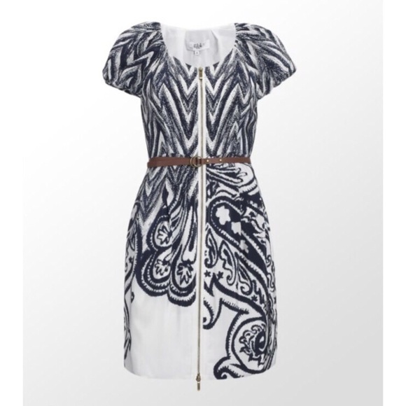 TIBI Blue Silk Zip Dress - Picture 2 of 7